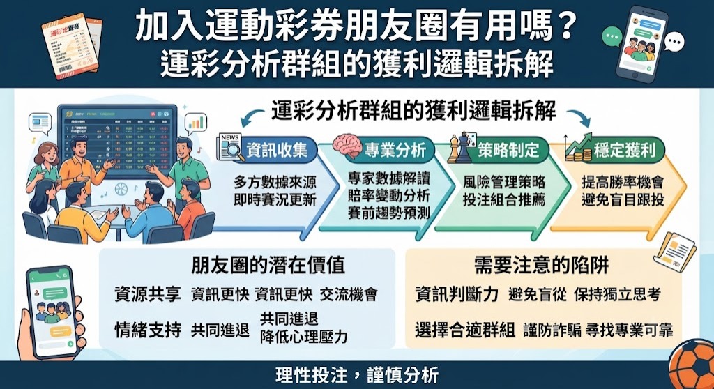 加入運動彩券朋友圈有用嗎？運彩分析群組的獲利邏輯拆解