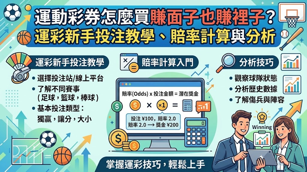 立即學習賠率計算與賽事分析,擺脫新手盲區,用實力讓每一張彩券都變現!